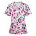 thumbnail image 1 of Chemises à Manches Courtes pour Femmes Hauts d'Été Tendance 2023 Mode Décontractée Sexy d'Été Col en V Blouse d'Uniforme de Travail, 1 of 4