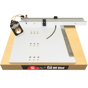 Dubby Jr. Cut-Off Crosscut Sled (Left Side) Table Jig | Quickly Cut Precise Accurate Miters | Left Side Table Sled Kit | Angle Crosscut Sled for Table | Woodworking Table Accessories C57