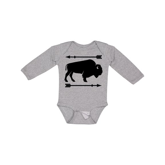 Inktastic Buffalo Cute Animal Western Boys or Girls Long Sleeve Baby Bodysuit