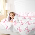 thumbnail image 3 of Manfei Kawaii Bow Full Size Comforter Sets for Kids Girls, Pink Cute Bowknot Bedding Sets, Pink Reversible, 3 Pieces, 3 of 6