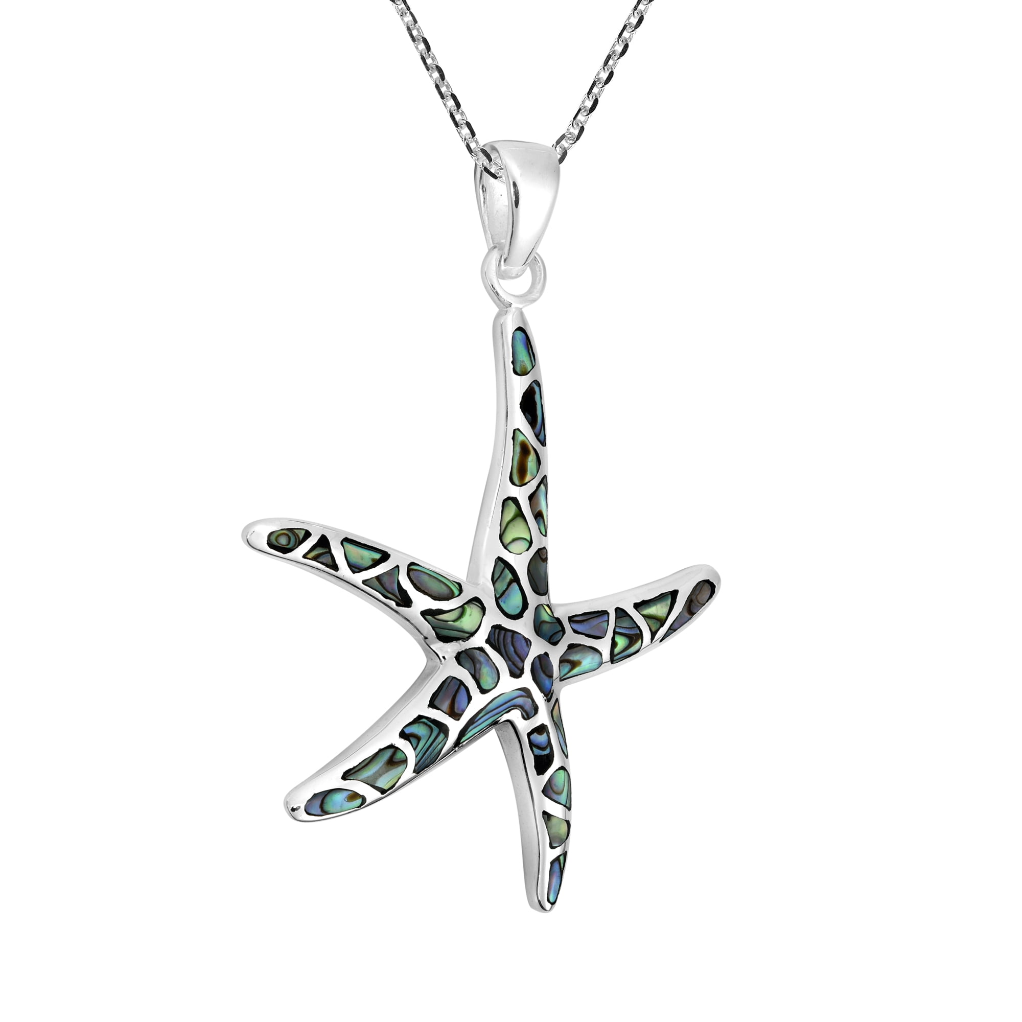 Small Design Style Starfish .925 Sterling Silver Slide Through Pendant