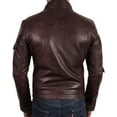 thumbnail image 2 of Men's Genuine Lambskin Leather Jacket Biker Soft Stylish Motorcycle Jacket MJF751, 2 of 3