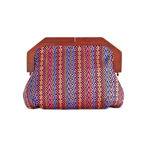 INC International Concepts Womens Mini Wood Clutch Handbag Pink Ladies