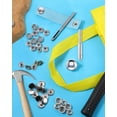 thumbnail image 6 of 25 Sets Press Studs Cap Button, Stainless Steel Snap Fasteners Kit with Hand Fixing Tools, Instant Metal Buttons No-Sew Clips Snap for Bags, Jeans, Clothes, Fabric, Leather Craft(Silver), 6 of 7