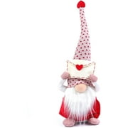 Madanar Valentine's Day Gnome Plush Love Letter Handmade Swedish Decor for Tiered Tray Shelf Table Mother's Day Decorations (Love Letter)