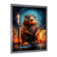 thumbnail image 2 of Designart "Orange Futuristic Beaver Builder II" Animals Framed Wall Art - Modern Orange Beaver Entryway Framed Wall Art, 2 of 6