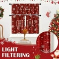 thumbnail image 4 of Merry Christmas Kitchen Window Curtains and Valances Set 36 Inch, Let it Snow Winter Snowflakes Short Tier Curtain for Cafe Living Room Bathroom, Xmas Red 3 Pieces Set Kitchen Decor, 4 of 7