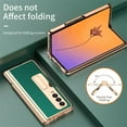thumbnail image 6 of for Samsung Galaxy Z Fold 4 Case With Hinge Protection, Kickstand & Tempered Glass Screen Protector, Durable Full Coverage Heavy Duty PC + PU Leather Phone Case for Samsung Z Fold 4 5G 2022, Green, 6 of 7