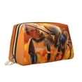 thumbnail image 2 of Easygdp Honeybee On Vibrant Flower Leather Makeup Bag Zipper Pouch Travel Cosmetic Organizer for Women and Girls, Make up Bag with Zipper, 2 of 8