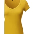 thumbnail image 3 of FashionOutfit Women's Short Sleeve Wide V-Neckline T-Shirt, 3 of 3