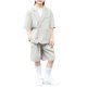 thumbnail image 1 of Odeerbi Niños Vestido Formal Traje Manga Corta Muesca Solapa Blazer Chaqueta + Traje Pantalones Cortos Trajes de Verano Conjunto, 1 of 8