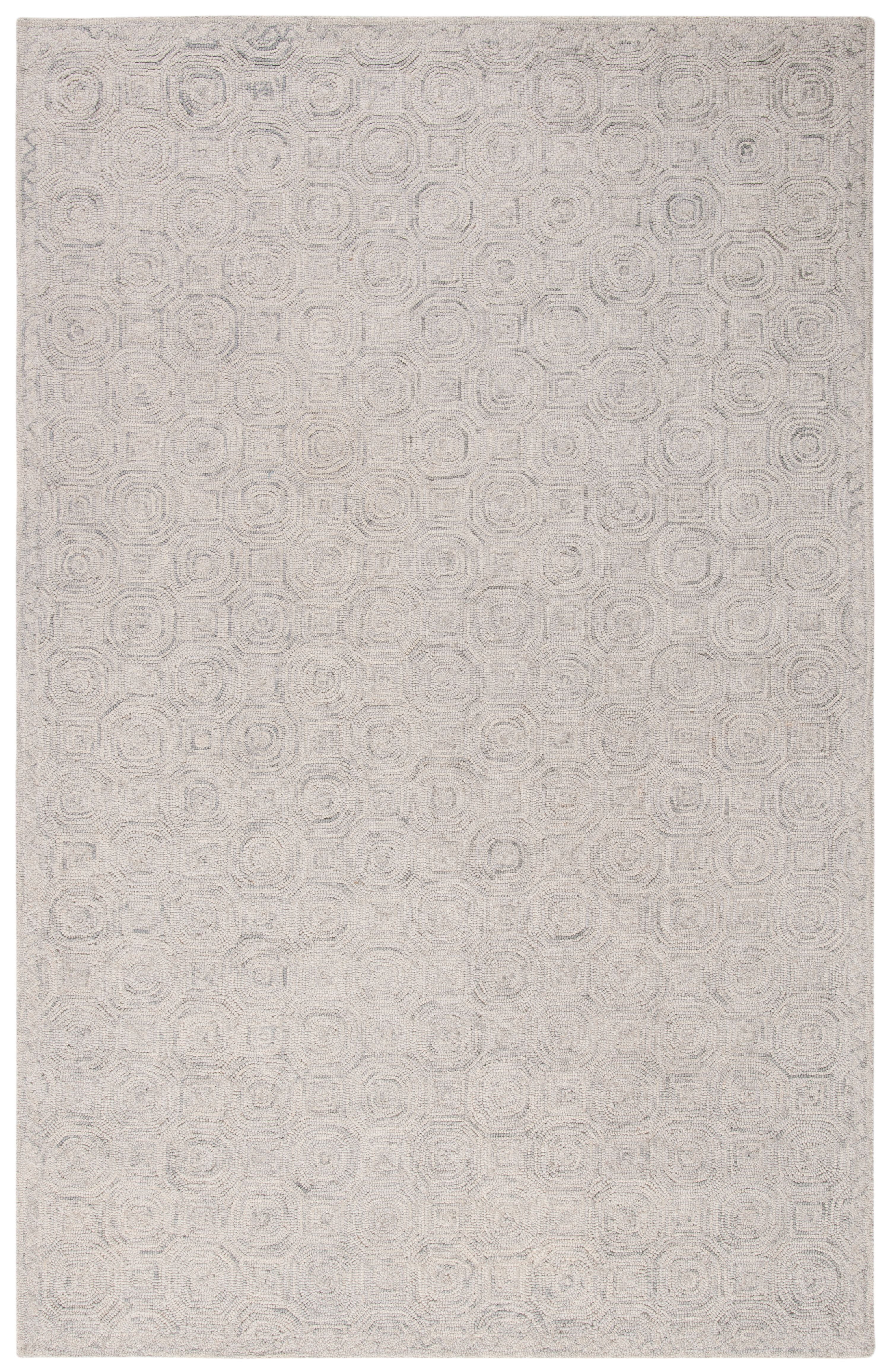 SAFAVIEH Micro-Loop Constantine Geometric Wool Area Rug, Silver/Grey, 4' x 6'
