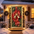 thumbnail image 5 of 2026 Christmas Indoor Home Decor Christmas Bow Branch Door Cover Gold Festive Door Decor, 5 of 8