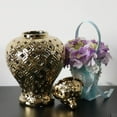 thumbnail image 3 of Modern Ceramic Ginger Jar Home Decor Storage with Decorative Bookcase Lid Temple Jar gold, 3 of 9