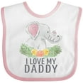 thumbnail image 3 of Inktastic I Love My Daddy Cute Elephants and Spring Flowers Boys or Girls Baby Bib, 3 of 4