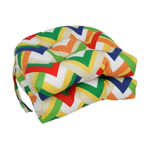 Blazing Needles 16-inch Spun Polyester Outdoor U-shaped Tufted Chair Cushion