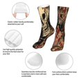 thumbnail image 3 of Uemuo Gothic Eastern Floral Skull for 16in Socks, Cotton Socks Sports Socks Knee High Socks Comfortable Socks For Men, Women, 3 of 7