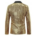 thumbnail image 5 of KHONTS Men's Sequin Blazer Tuxedo Party Prom Wedding Tuxedo One Button Jacket Gold L, 5 of 7