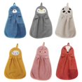 thumbnail image 1 of Cute Animal Series Towel 1/6pcs Microfiber Hand Towel Quick-drying Absorbent Cartoon Animal Design with Hanging Rope Cartoon Animal Hand Towel, 1 of 1