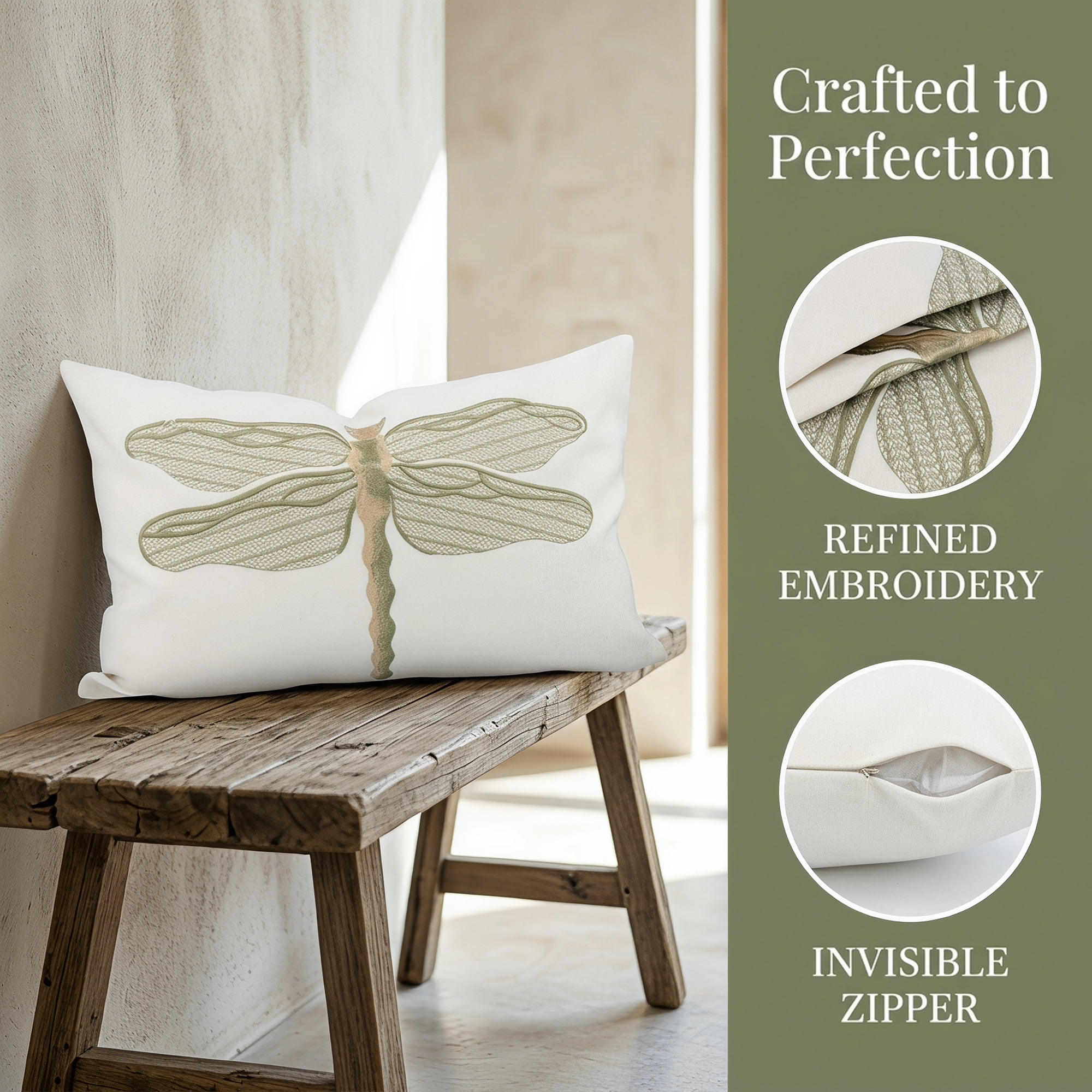 Unique Bargains Embroidered Animal Cottagecore Pillow Cover Cushion Case White 20"x12"