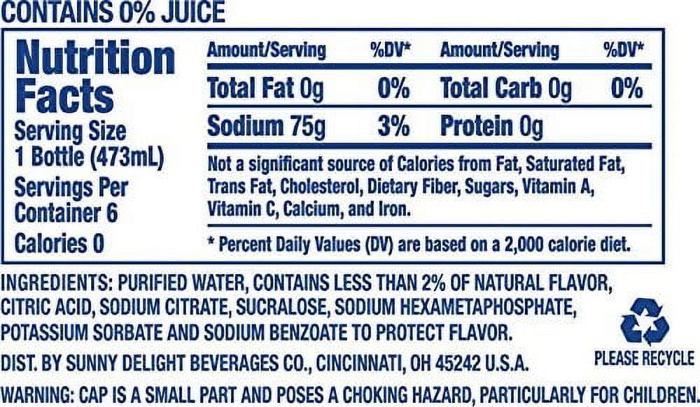 Fruit2O Zero Calorie Flavored Water, Raspberry, 6 Count (Pack of 4)