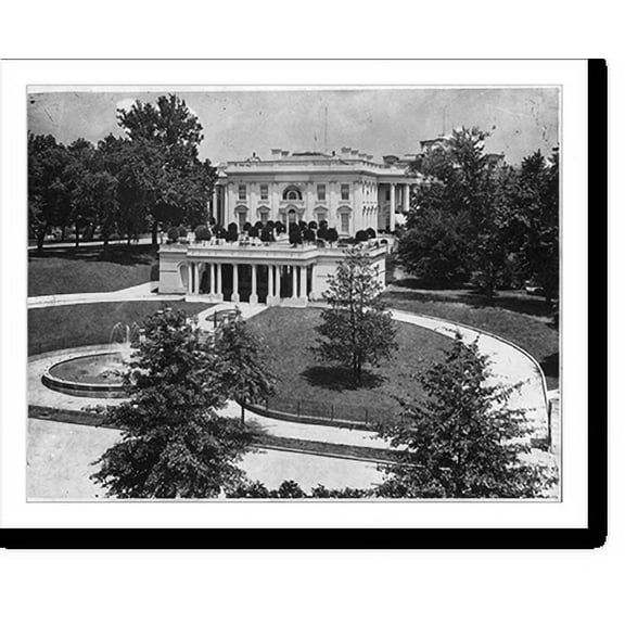 Historic Print, White House east wing after 1902 construction, 16" x 20"