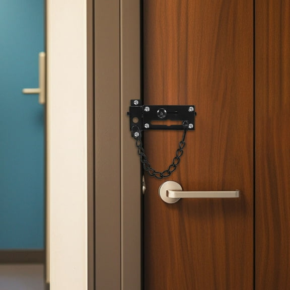 FRCOLOR  Anti-theft Chain Door Bolt Lock Safety Locks from inside Black