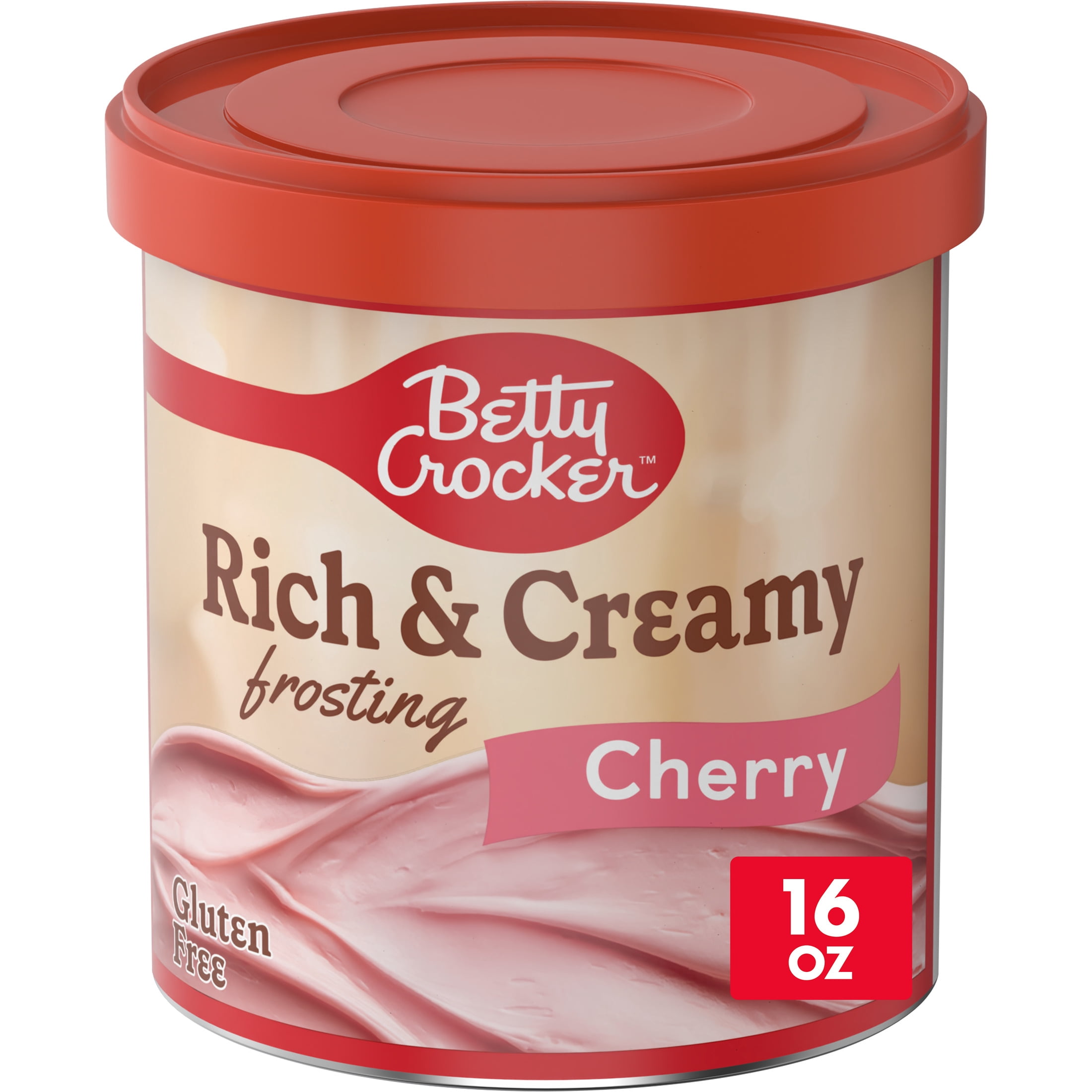 (2 pack) Betty Crocker Rich and Creamy Cherry Frosting, Gluten Free, 16 oz