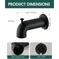 thumbnail image 4 of EcoNesxp 1/2 inch threaded IPS extra long bathtub spout with diverter, 4 of 5