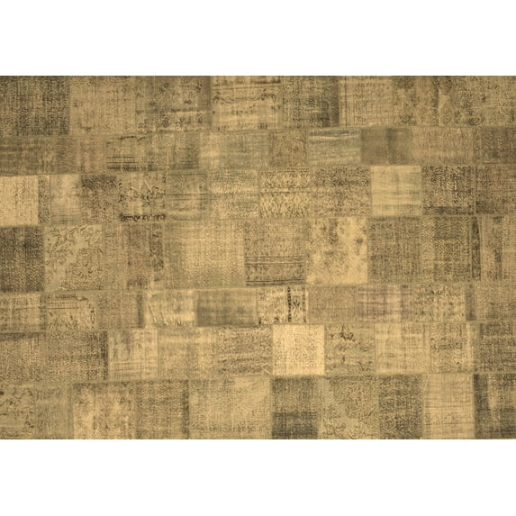 Ahgly Company Indoor Rectangle Patchwork Brown Transitional Area Rugs, 7' x 9'