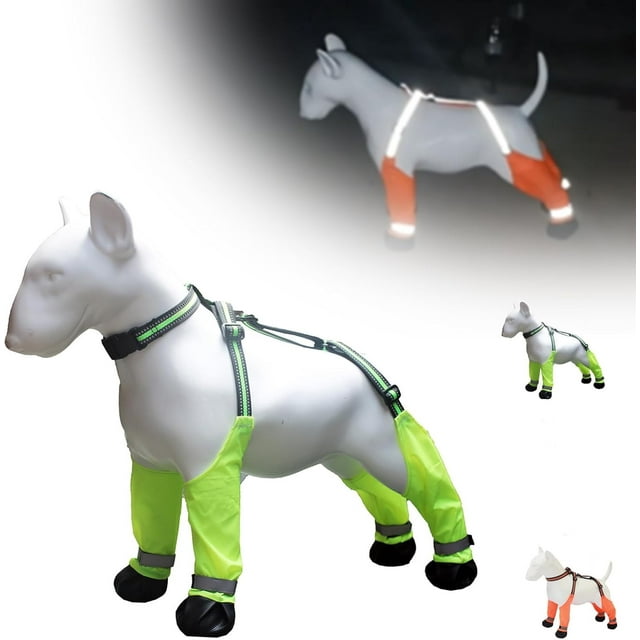 Dog Suspender Booties, Dog Paw Boot Leggings Anti-Slip, Adjustable Suspender Boots for Dogs Winter Snow Rain Hiking Paws Protector