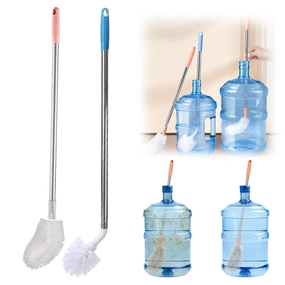 ModuNook Long Bottle Brush, Bottle Cleaner Brush, Extra Long Bottle Brush, Head with Stainless Steel Handle for Gallon Water Jugs and Containers for Home Use