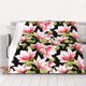 thumbnail image 1 of Manta estampada con flores rosas de belleza, manta decorativa de franela para cama y sofá, 40 x 30 pulgadas, 1 of 8