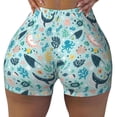 thumbnail image 2 of Balery Sea Animal Pantalones cortos de entrenamiento estampados para mujer, sin costuras, ajustados, para gimnasio, yoga, correr, deportes, ejercicio activo, fitness.-Medium, 2 of 8