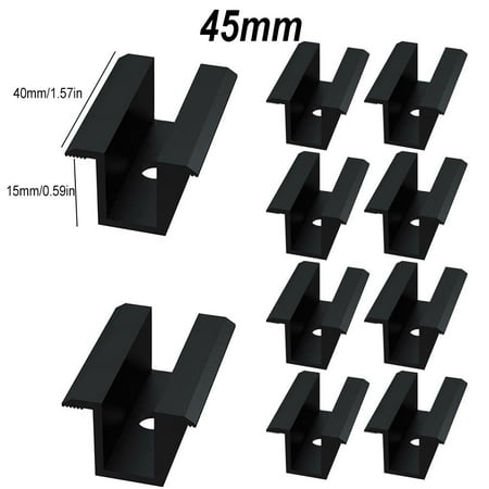 

Middle Clamp Photovoltaic Solar Panels Black Mounting Rail Accessories