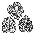 thumbnail image 2 of QSTDGVPW 3 Pieces Palm Leaves Wood Wall Decor Artwork for Entryway Sofa Backdrop Shop Black, 2 of 9