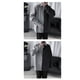 thumbnail image 4 of Camisa de bloque de color para hombre Camisa de manga larga con un solo pecho y hombros caídos Camisa ajustada informal para hombre Negro Gris XL, 4 of 8