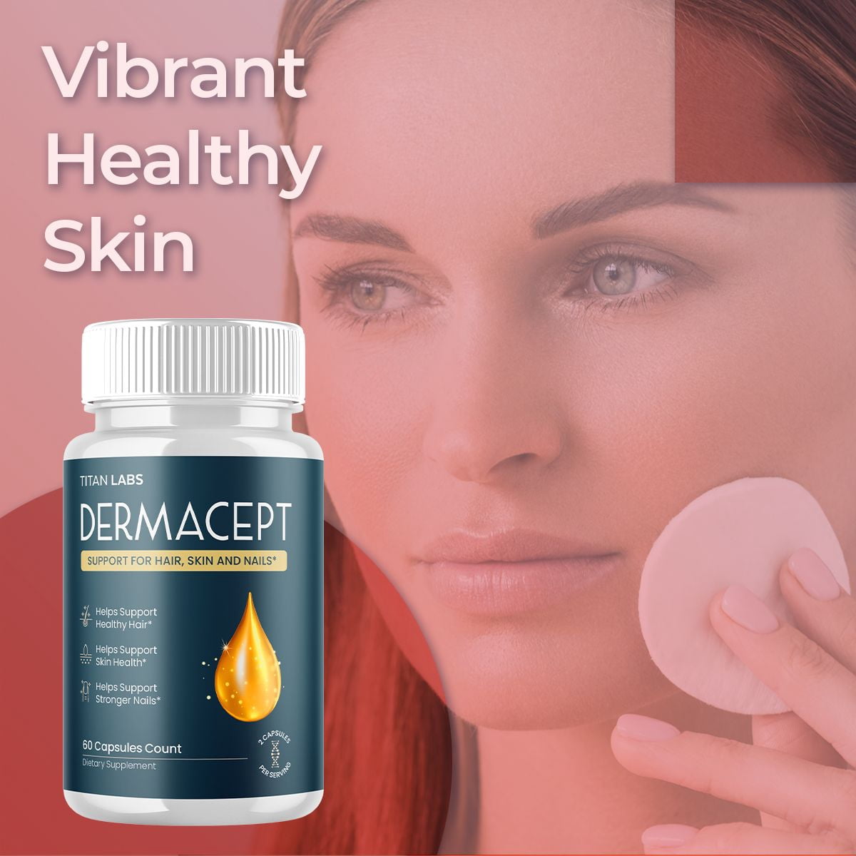 Dermacept Advanced Formula Pills to Support Healthy Skin Derma Cept 120 Capsules