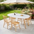 thumbnail image 2 of Noble House Table à Manger Ronde Extensible, Pied en Bois, Dessus de Table en MDF Blanc, Utilitaire Polyvalent, Naturel+blanc, 2 of 10