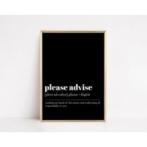 Office Wall Art Funny Home Office Decor Home Office Art Please Advise Definition Print Home Office Decor Wall Art, Modern Wall Decor, 8x12 UNFRAMED