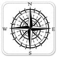 thumbnail image 2 of Vinyl Drink Coasters - Set of 4 - Compass, 2 of 3