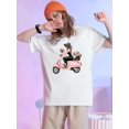 thumbnail image 1 of Camiseta informal de verano para mujer, diseño de San Valentín, con estampado de dibujos animados, flores, regalo, manga corta, cuello redondo, corte ajustado, ropa de calle, camiseta informal., 1 of 6