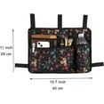 thumbnail image 3 of EP Walker Bag Basket with Cup Holder Suit for Adult Folding Walkers Rollator Organizer Carry Storage Pouch Water-Resistant Armrest Accessories for Seniors, Elderly, Handicap (Clover), 3 of 14