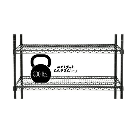 Honey-Can-Do 5-Tier Heavy-Duty Adjustable Shelving Unit With 800-lb Per Shelf Capacity, Black,Shelves & Shelf Units Black,Steel
