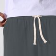 thumbnail image 3 of HAiming Men's Capri Pants Casual Loose Wide Leg Elastic Drawstring Waist Baggy Solid Color Summer Clothes, 3 of 9