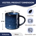 thumbnail image 3 of Vesteel Coffee Cups Set of 4, 14oz Ceramic Mugs Set with Handles, Porcelain Mug for Latte Tea Beer Hot Cocoa, Dishwasher & Microwave Safe, Ocean Blue, 3 of 8