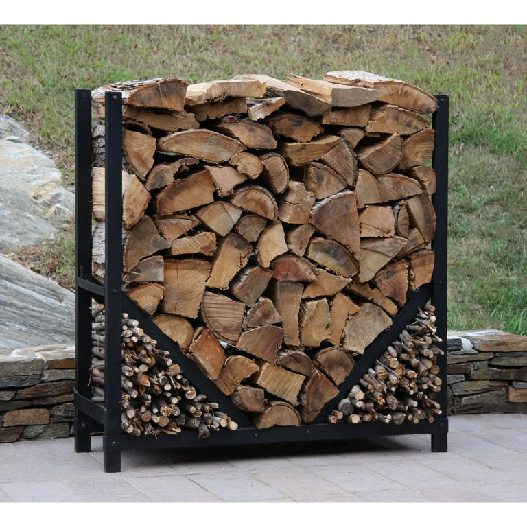 8' Straigth Firewood Log Rack with Kindling Kit 8' Straigth Firewood Log Rack with Kindling Kit