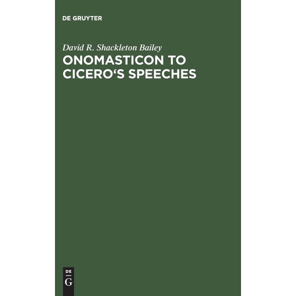 Onomasticon to Cicero's Speeches (Hardcover)