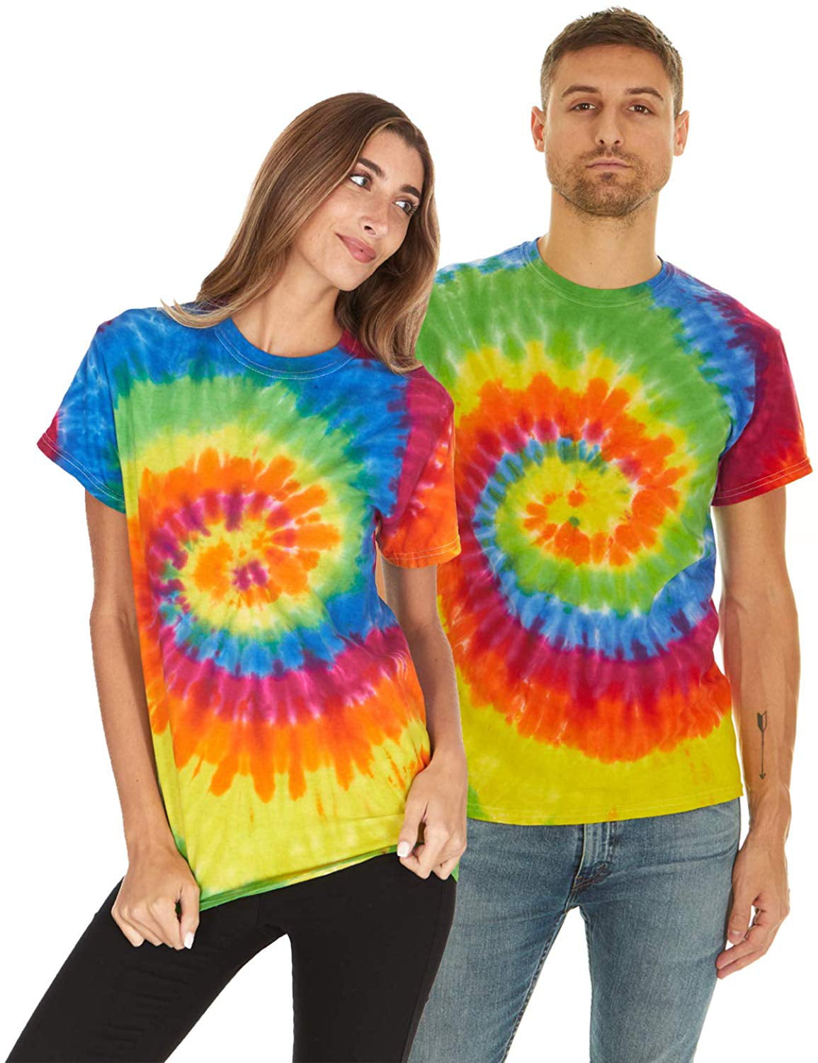Krazy Tees - Tie Dye Style T-Shirts for Men and Women - Multi Color