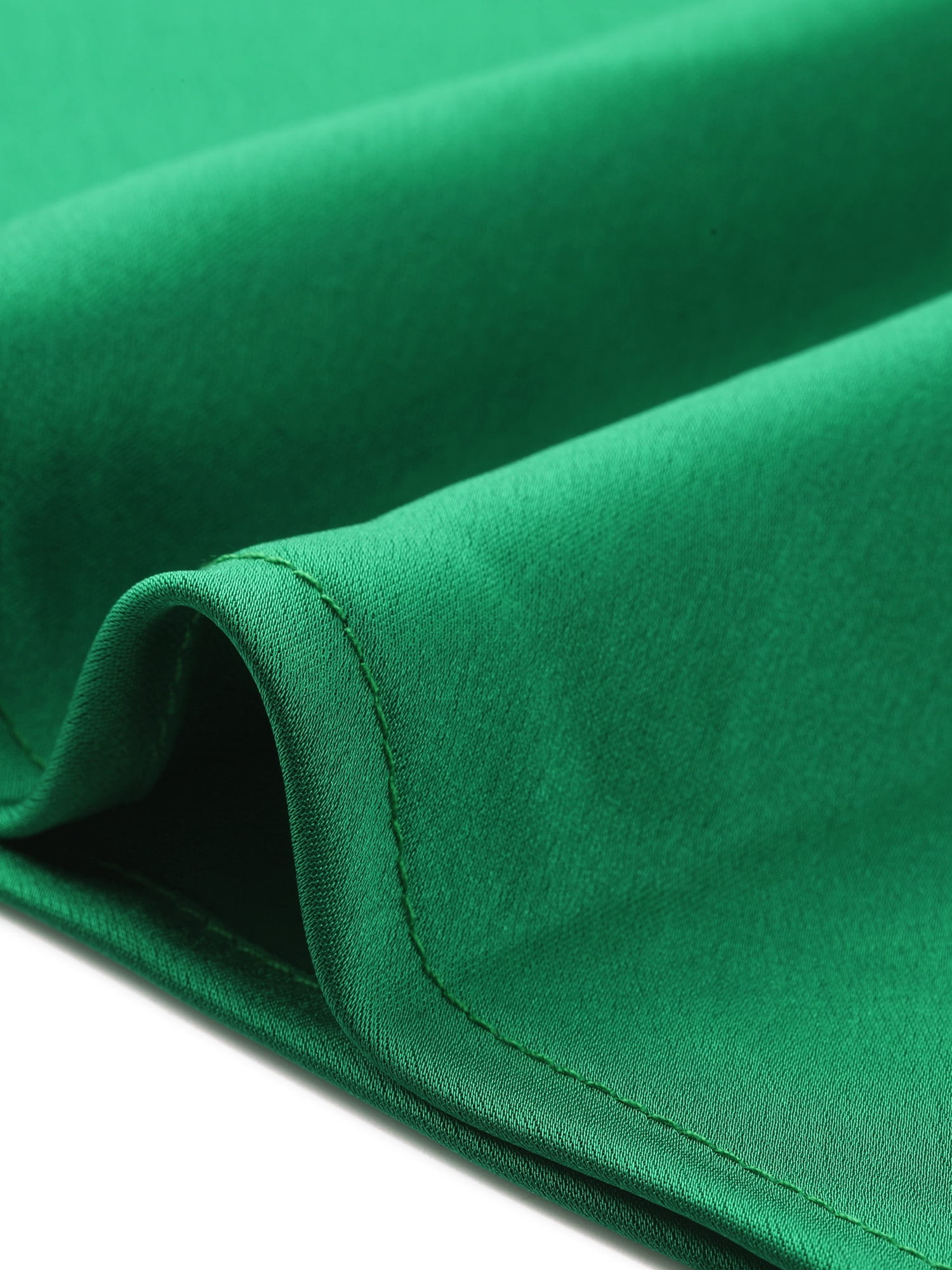 DARING DIVA Women's Satin High Waist Elastic Waist Split A Line Midi Skirts M Green